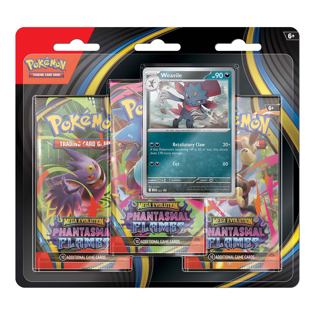 Pokémon TCG Mega Evolution Phantasmal Flames Triple Pack Weavile